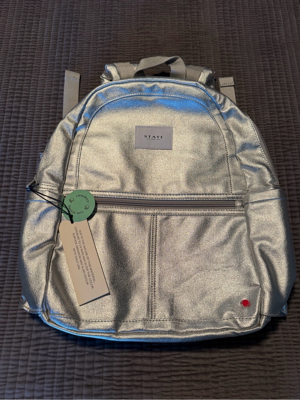 STATE Kane Kids Metallic Silver Backpack